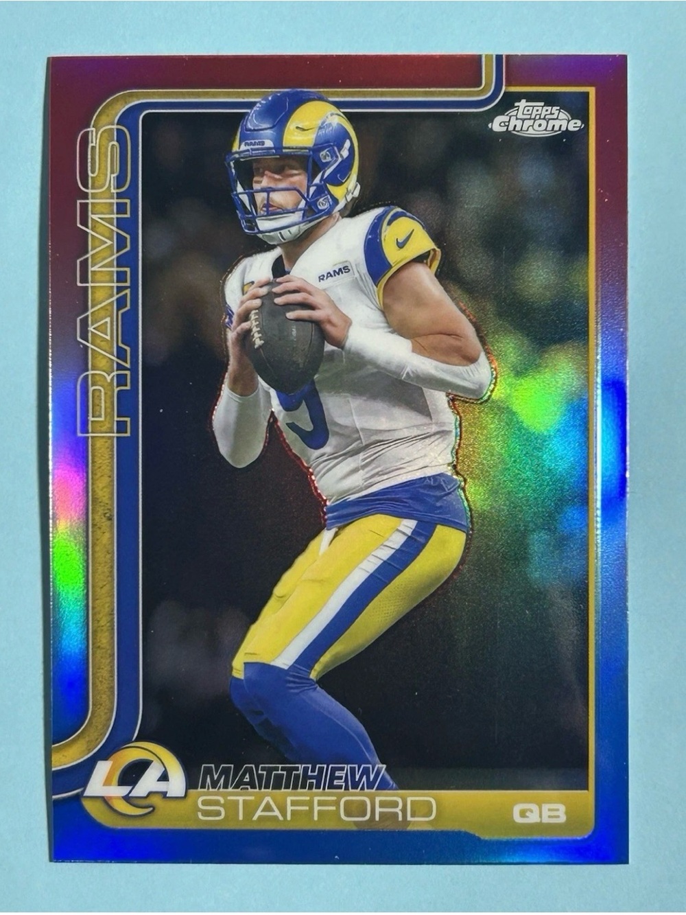Matthew Stafford,Rams 2025 Topps Chrome #169 Red White Blue Parallel MVP Buyback
